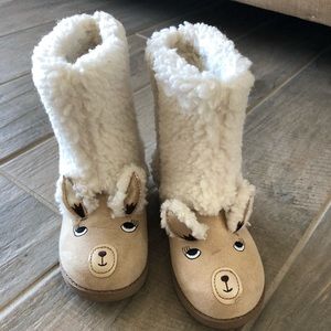 Toddler Girls Sz 9 Tan Faux Fur Lined Boots